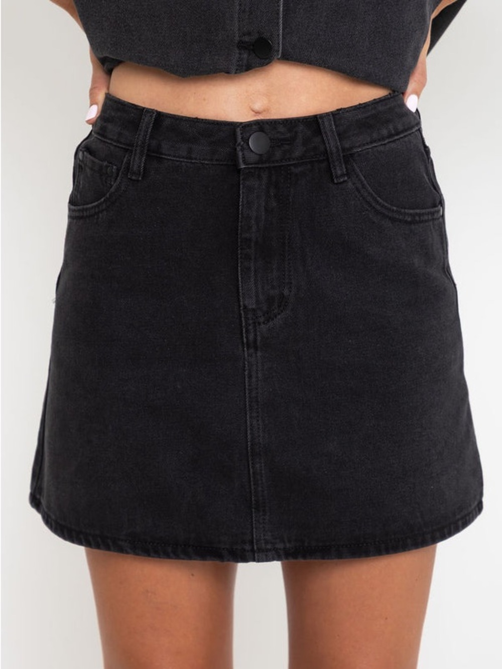 Vero Moda Black Denim Mini Skirt